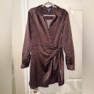 Leopard Print Wrap Dress